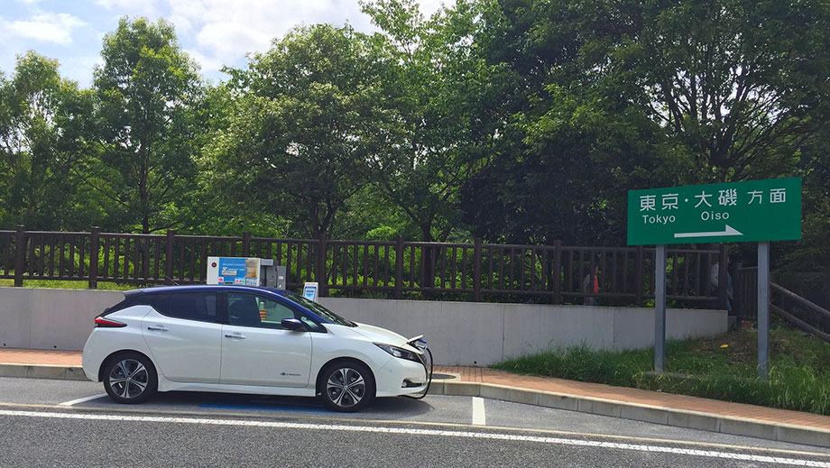 日産リーフ（40kWh）　急速充電＠大磯PA（上り）