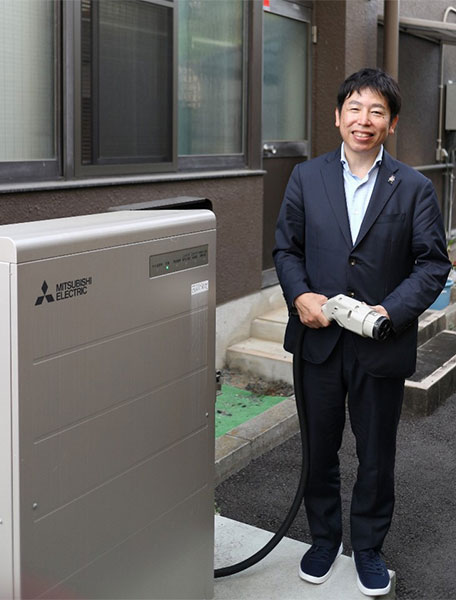 瀬口社長とV2H機器