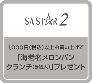 1,000円（税込）以上お買い上げで「海老名メロンパンクランチ（５個入）」プレゼント